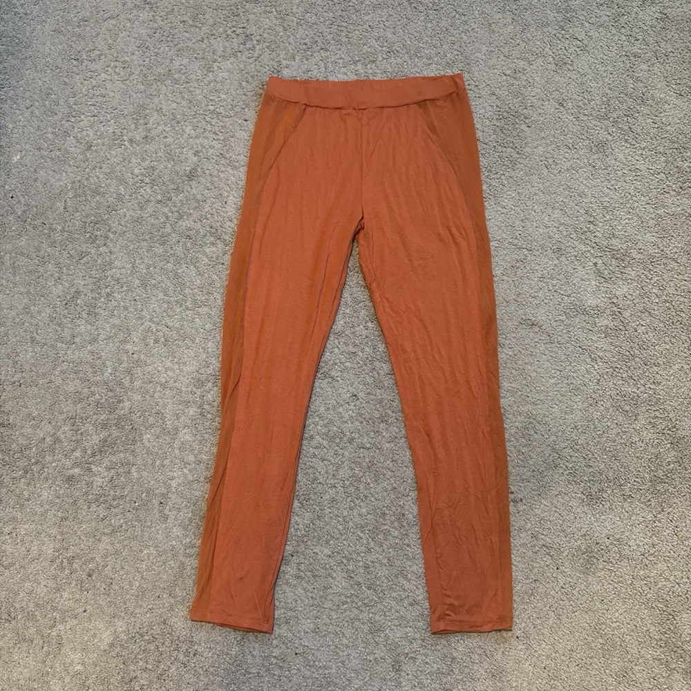 Rust Orange Mesh sides Leggings
